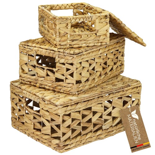 Storage basket with lid set - with,